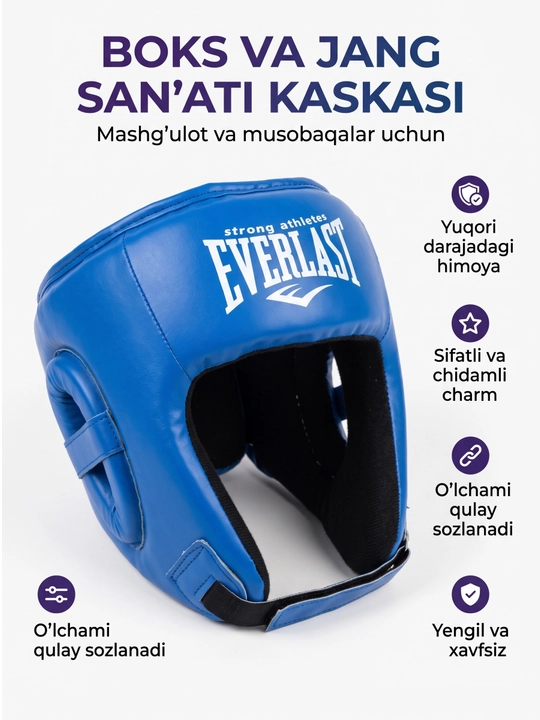 Boks va yakkakurash uchun himoya shlemi, mashg'ulotlar uchun bosh himoyasi, PU charm - 