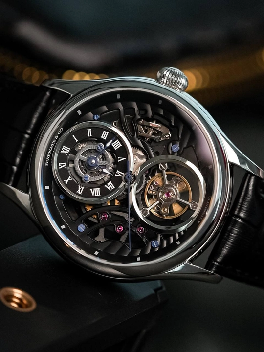 Erkaklar qo'l soati Serenata & Co Tourbillon Limited Edition mexanik safir oyna