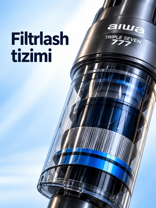 AIWA 777 simsiz vertikal changyutgich, turbo cho‘tka va yoritgich bilan