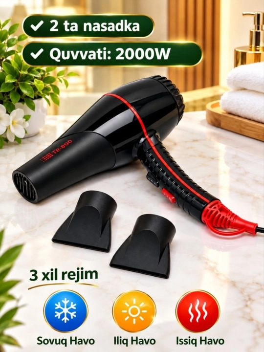 Fen, soch quritish va turmaklash uchun professional ION FaKang FK9900, 2000W - 