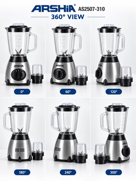Arshia AS2507-310 Blender 500W – Elektr Blender, Oshxona Uchun Maydalagich