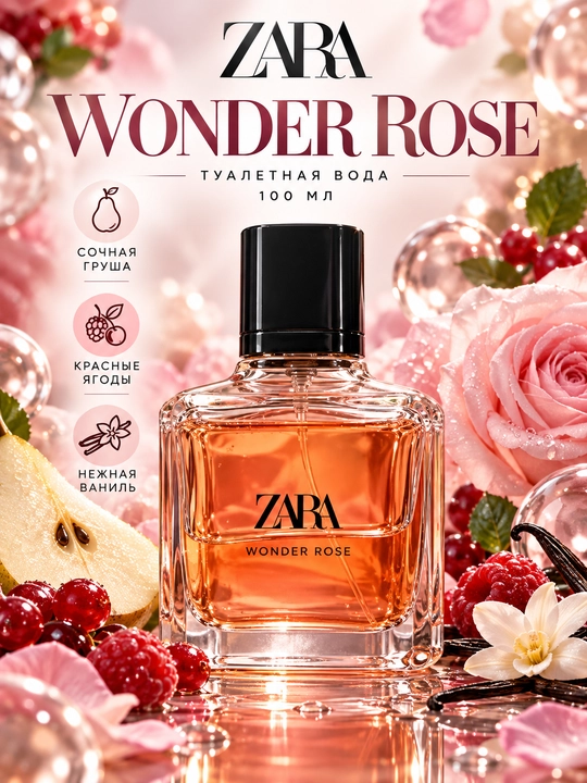 ZARA Wonder Rose — туалетная вода женская, 100 мл - 