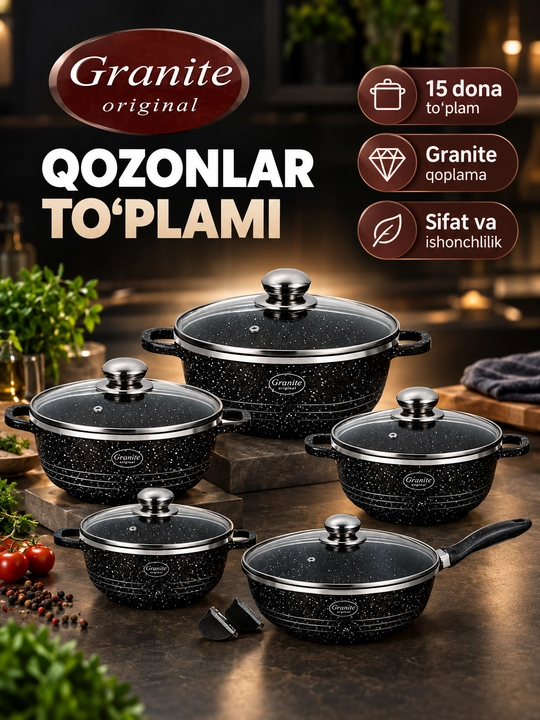 Qozonlar to‘plami Granite granit - 