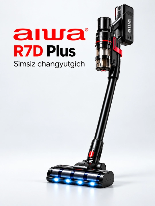 AIWA R7D Plus simsiz vertikal changyutgich, 700 Vt, o‘zini tozalash, 3 ta nasadka - 