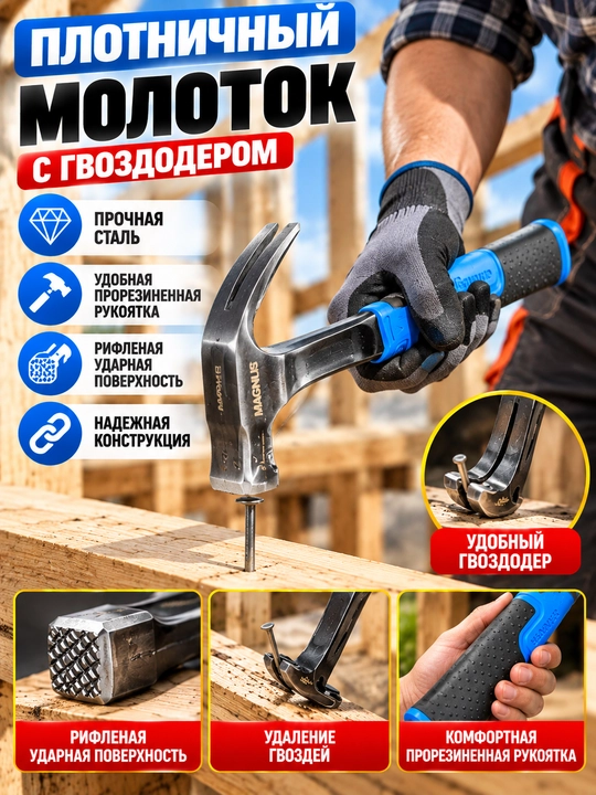Молоток теша – прочный, удобный и двухсторонний ударный инструмент