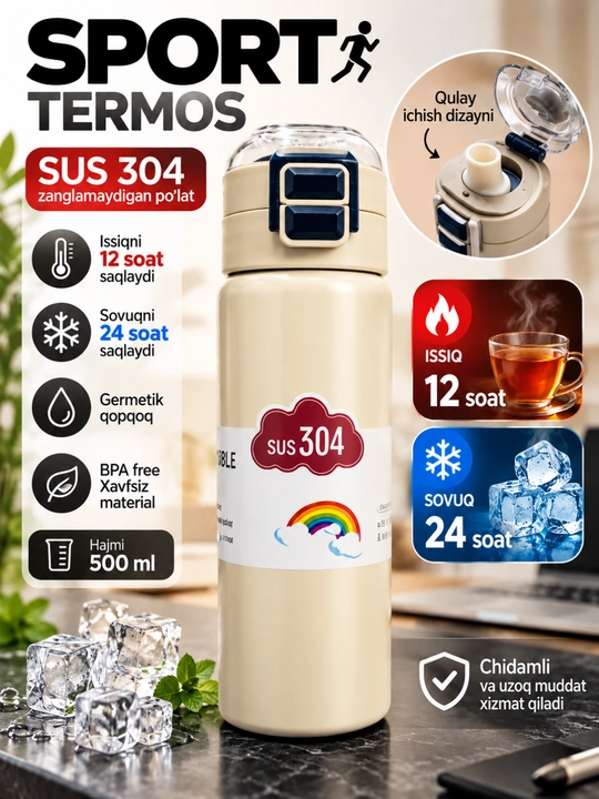 Спортивный термос SUS 304 — 500 мл - 