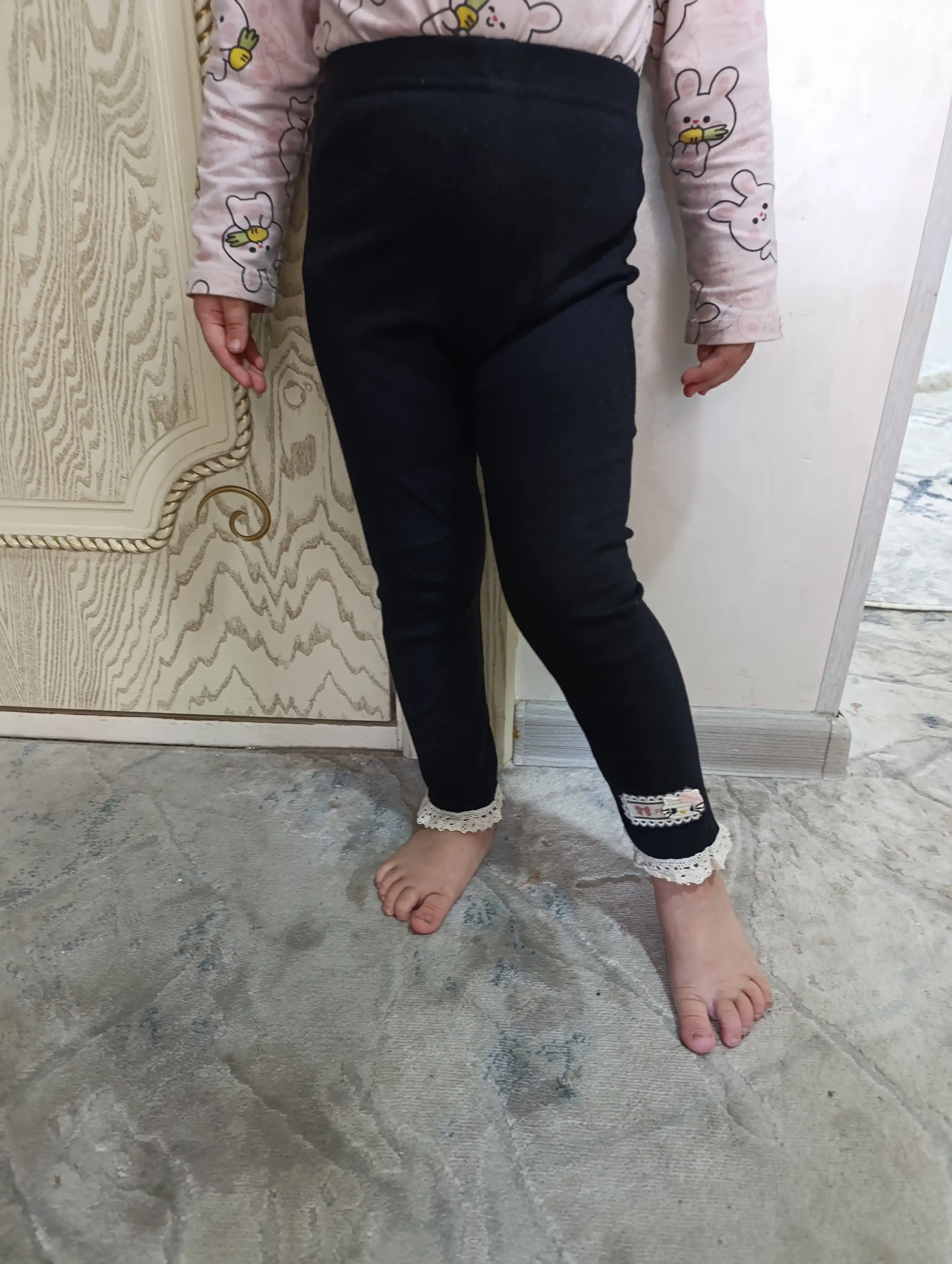 Qizlar uchun bolalar lasinasi, kuzgi elastik losina, yumshoq trikotaj leggings