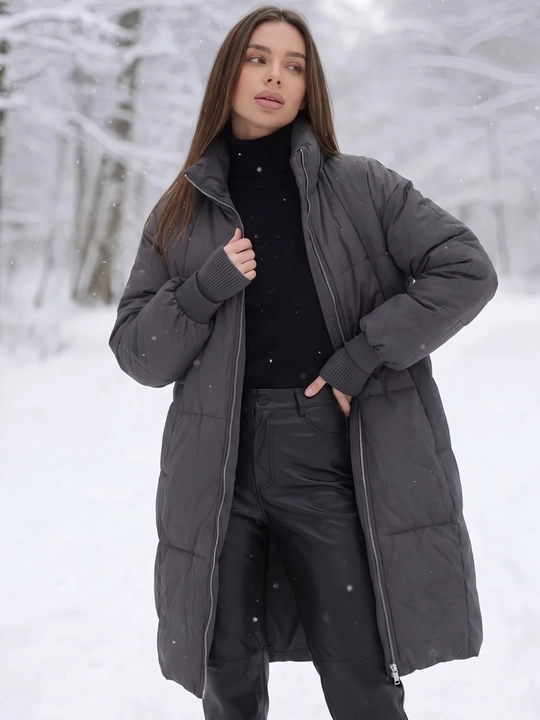 Куртка женская оверсайз, утеплённая, свободного кроя — UNCHA STORE