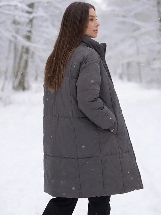 Куртка женская оверсайз, утеплённая, свободного кроя — UNCHA STORE