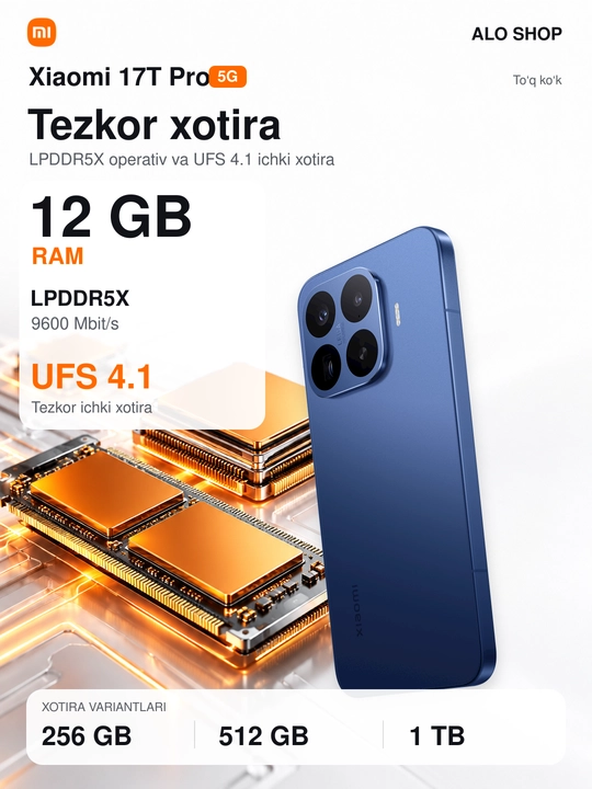 Smartfon Xiaomi 17T Pro 5G, 12/256/512/1024 GB,6.83",144 Gs