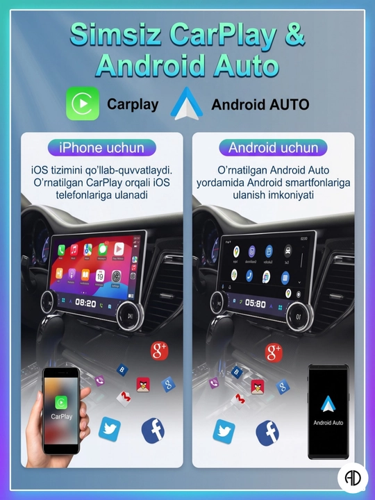 Android автомонитор 2K (10.1", 4/64 ГБ) для GM Chevrolet с CarPlay и Android Auto