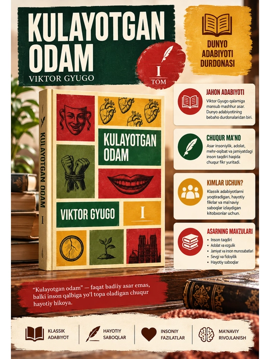 Kulayotgan odam I tom, Viktor Gyugo, jahon adabiyoti klassik romani
