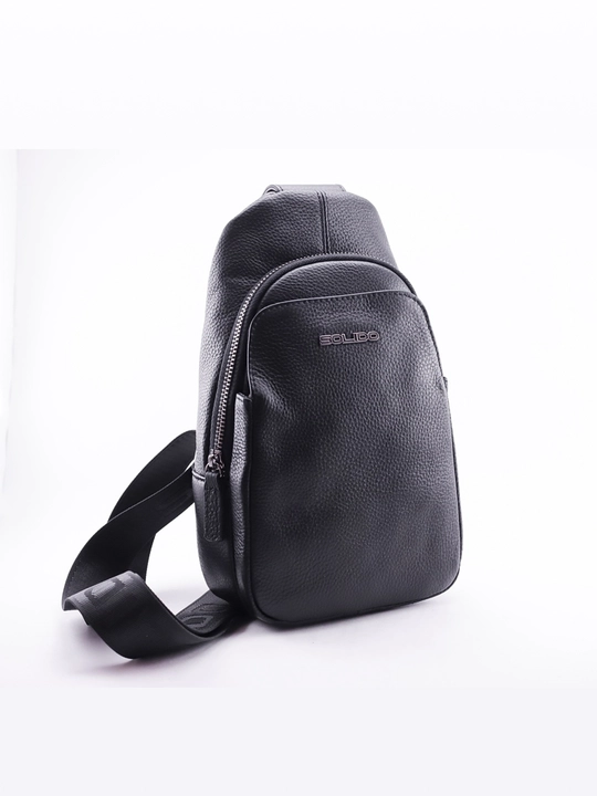 Sumka sling tabiiy charmdan, yelkaga ilinadigan, bananka, Solido