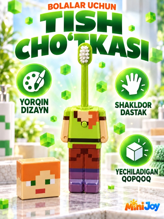 Quvnoq bolalar tish cho‘tkasi — kundalik tish tozalash uchun yorqin dizayn