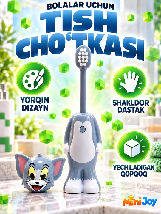 Quvnoq bolalar tish cho‘tkasi — kundalik tish tozalash uchun yorqin dizayn