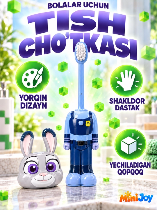 Quvnoq bolalar tish cho‘tkasi — kundalik tish tozalash uchun yorqin dizayn
