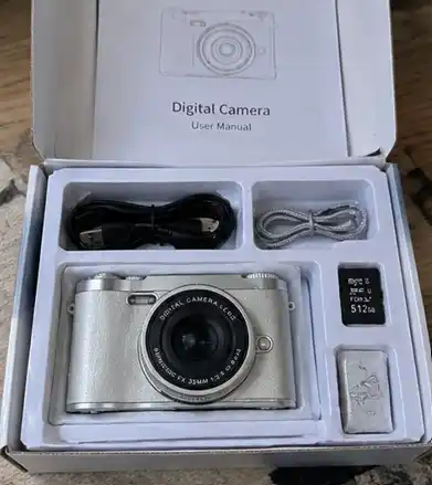 Raqamli kamera/fotoapparat, retro fotoapparat, 8× zum va 512 GB xotira kartasi bilan