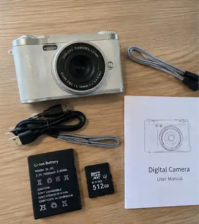 Raqamli kamera/fotoapparat, retro fotoapparat, 8× zum va 512 GB xotira kartasi bilan