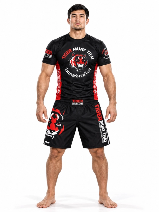 Мужской комплект DeSports MMA и BJJ, рашгард с коротким рукавом, шорты, S–XXXL - 