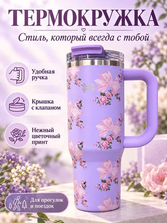 Термокружка с ручкой - 