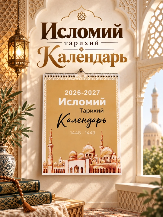 Islomiy taqvim 2026–2027, kunlik planer, musulmonlar kalendari, hijriy sana va oylar - 