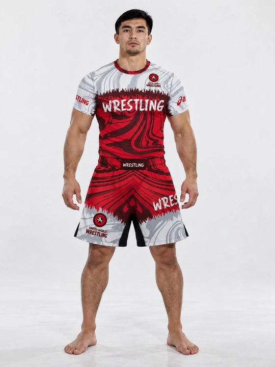 Рашгард и шорты для ММА и борьбы Wrestling, спортивный комплект для тренировок - 