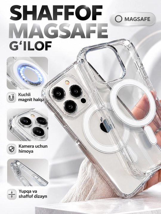 IPhone XR, X, XS, XS Max, 11, 12, 13, 14, 15, 16, Pro, Pro Max uchun g‘ilof - 