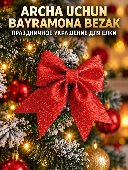 Блестящие бантики на ёлку из фоамирана, новогодний декор, ручная работа