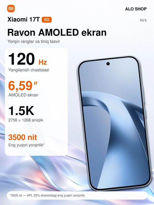 Smartfon Xiaomi 17T 5G, 12/256 va 12/512 GB, Leica 50 MP, AMOLED 1.5K 120 Hz, 6500 mAh