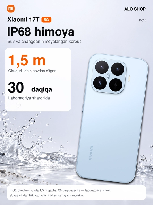 Smartfon Xiaomi 17T 5G, 12/256 va 12/512 GB, Leica 50 MP, AMOLED 1.5K 120 Hz, 6500 mAh