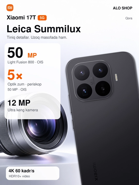 Smartfon Xiaomi 17T 5G, 12/256 va 12/512 GB, Leica 50 MP, AMOLED 1.5K 120 Hz, 6500 mAh