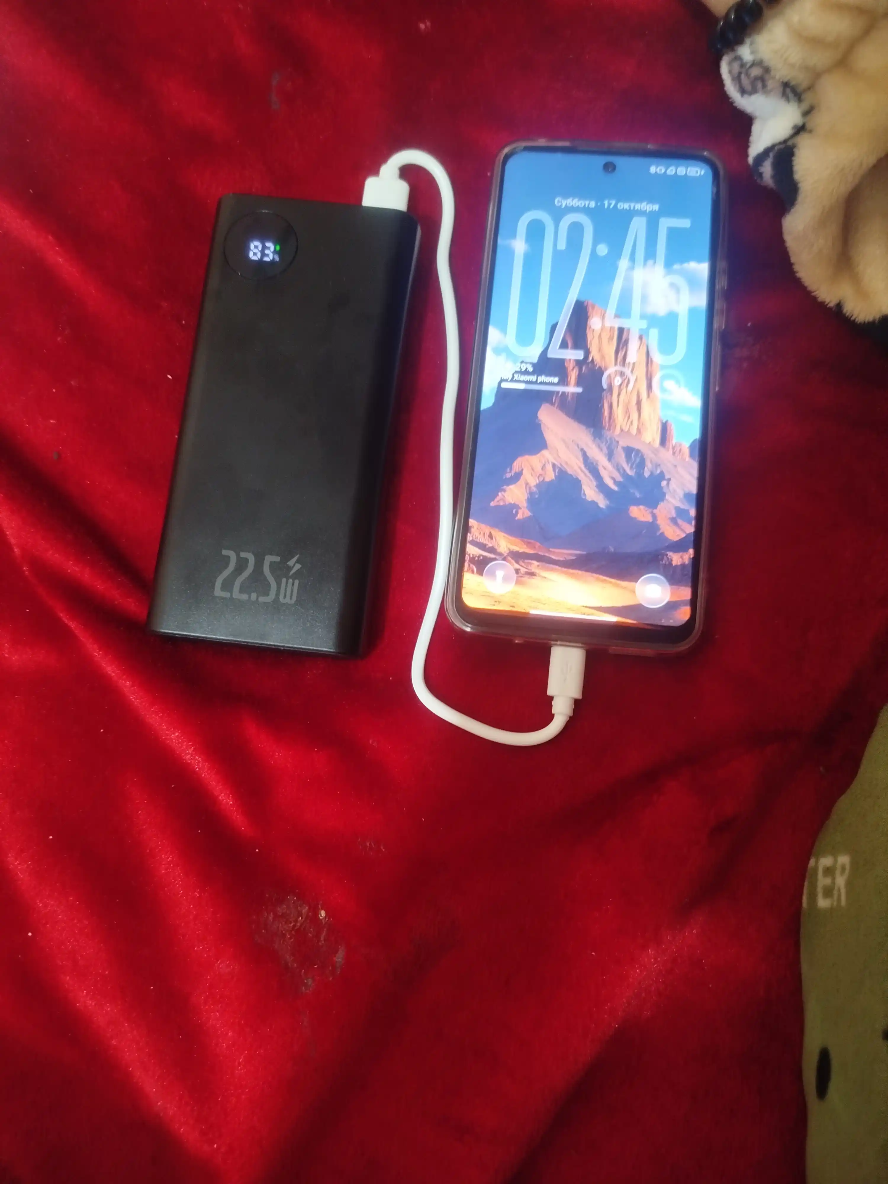 Power bank Tashqi akkumulyator, 20000 mA/soat, 22.5 vt, tez quvvat oladi