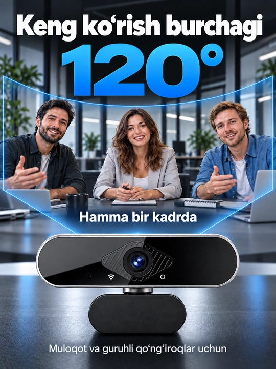 Kompyuter, kompyuter va noutbuk uchun mikrofonli 4K veb-kamera, striming uchun 8 megapikselli USB kamera