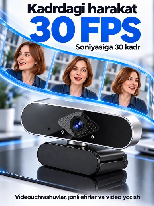 Kompyuter, kompyuter va noutbuk uchun mikrofonli 4K veb-kamera, striming uchun 8 megapikselli USB kamera