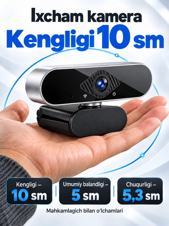 Kompyuter, kompyuter va noutbuk uchun mikrofonli 4K veb-kamera, striming uchun 8 megapikselli USB kamera