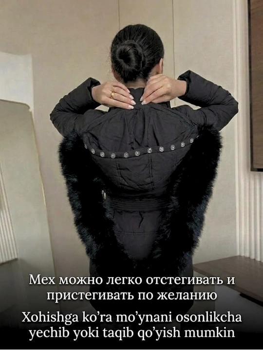 Ayollar kurtkasi, uzun, qishki momiq-transformatorli kurtka, kapyushonli kurtka, M-XXL o‘lchamlarda
