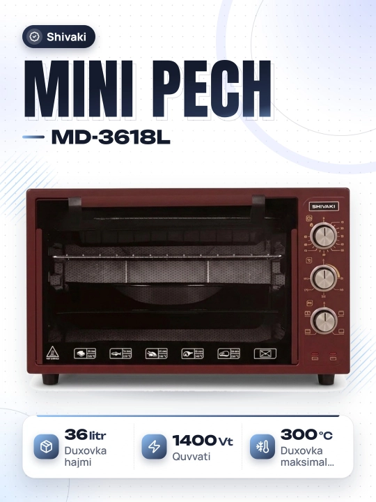 Мини печь Shivaki MD-3618L - 
