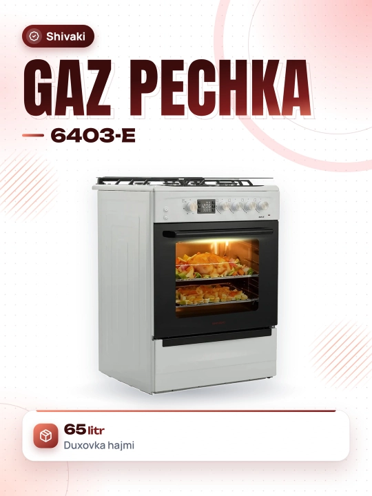 Oshxona plitasi Shivaki 6403-E Gaz elektr pechi bilan - 