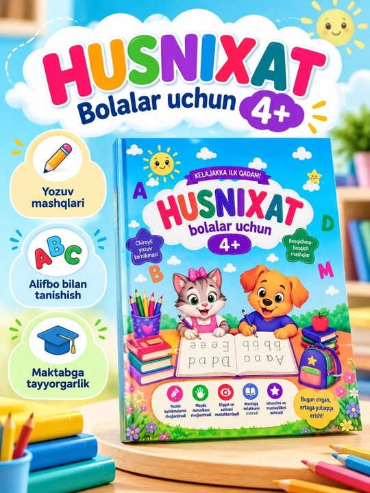 Husnixat — прописи для детей от 4 лет, тетрадь для письма - 