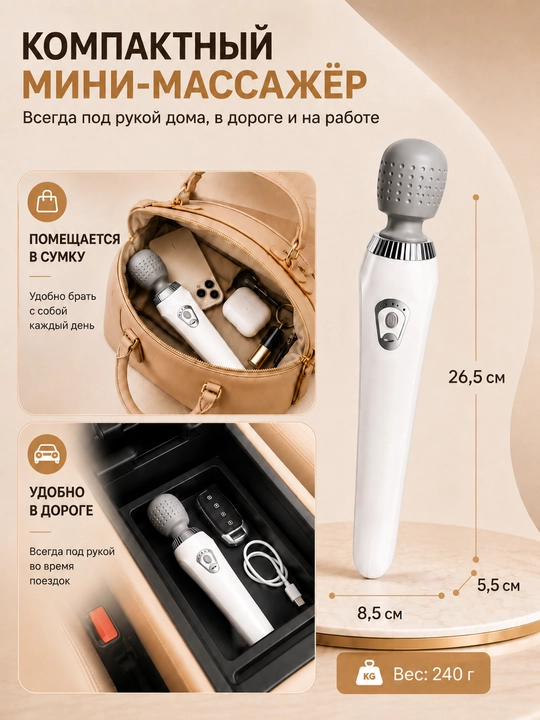 Мини массажер для шеи, плеч, спины и ног, 5 режимов, USB зарядка