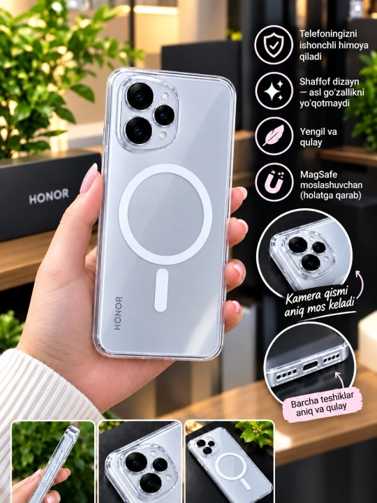 Ультратонкий карбоновый чехол для Honor 400 - 