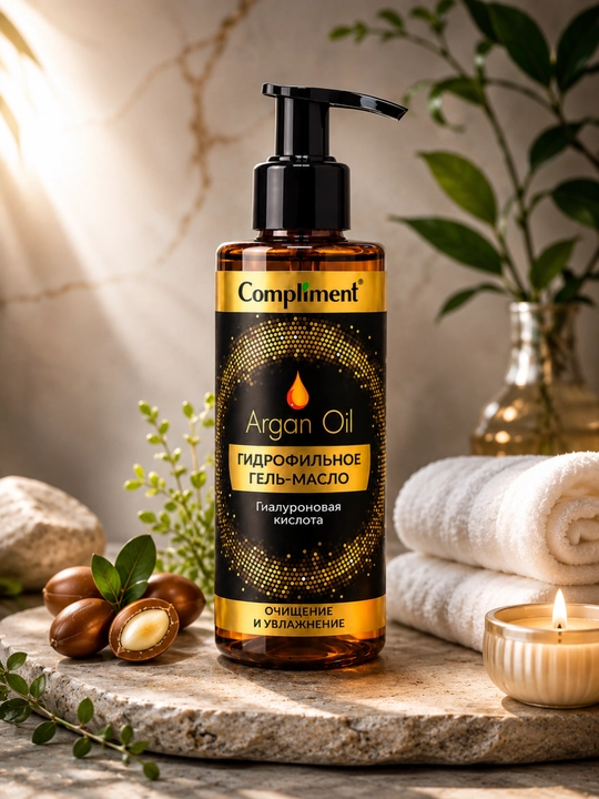 Compliment Argan Oil гидрофильное гель-масло для умывания лица 150 мл