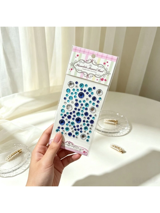 Самоклеящиеся круглые стразы, 5 листов для телефона, ногтей, блокнота и DIY