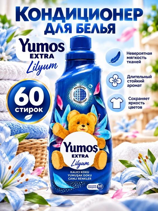 Yumosh, kir yuvish vositalari, kir yuvish kukuni, kir yuvish uchun konditsioner, Yumosh 1440 ml - 
