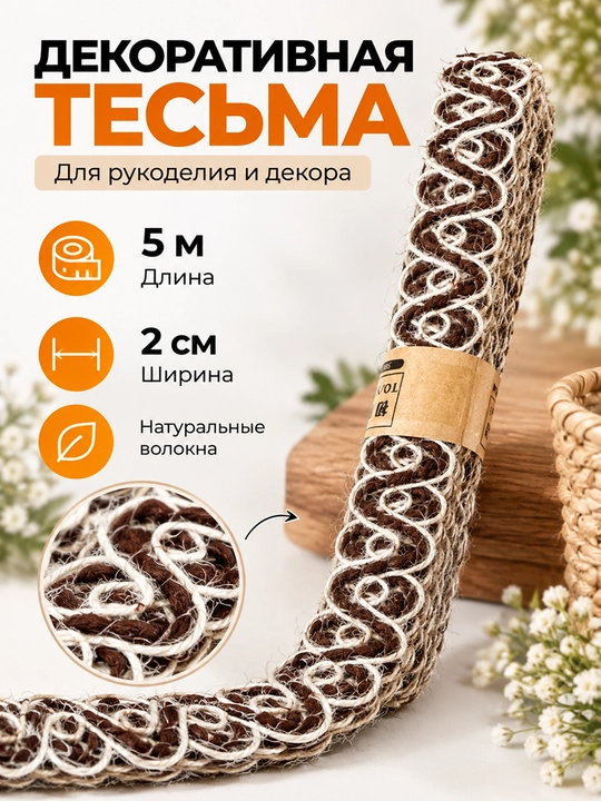 Jutdan tayyorlangan dekorativ tasma — sovg‘a va qadoqlarni bezash uchun