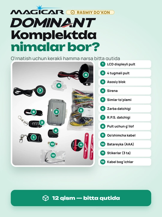 Masofadan boshqariladigan Magicar DOMINANT D906S signalizatsiyasi, D906S modeli Mejikar
