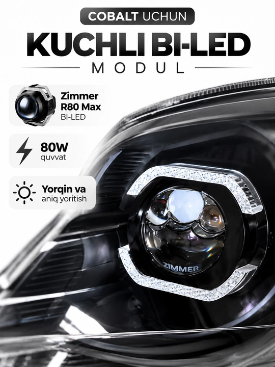 Chevrolet Cobalt faralarini sozlash, BiLED Zimmer R80 va RGB yoritgichli faralarni sozlash
