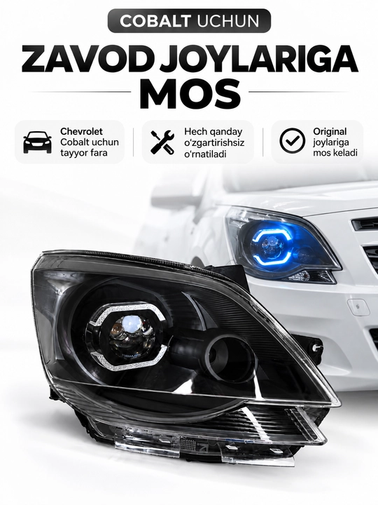 Chevrolet Cobalt faralarini sozlash, BiLED Zimmer R80 va RGB yoritgichli faralarni sozlash