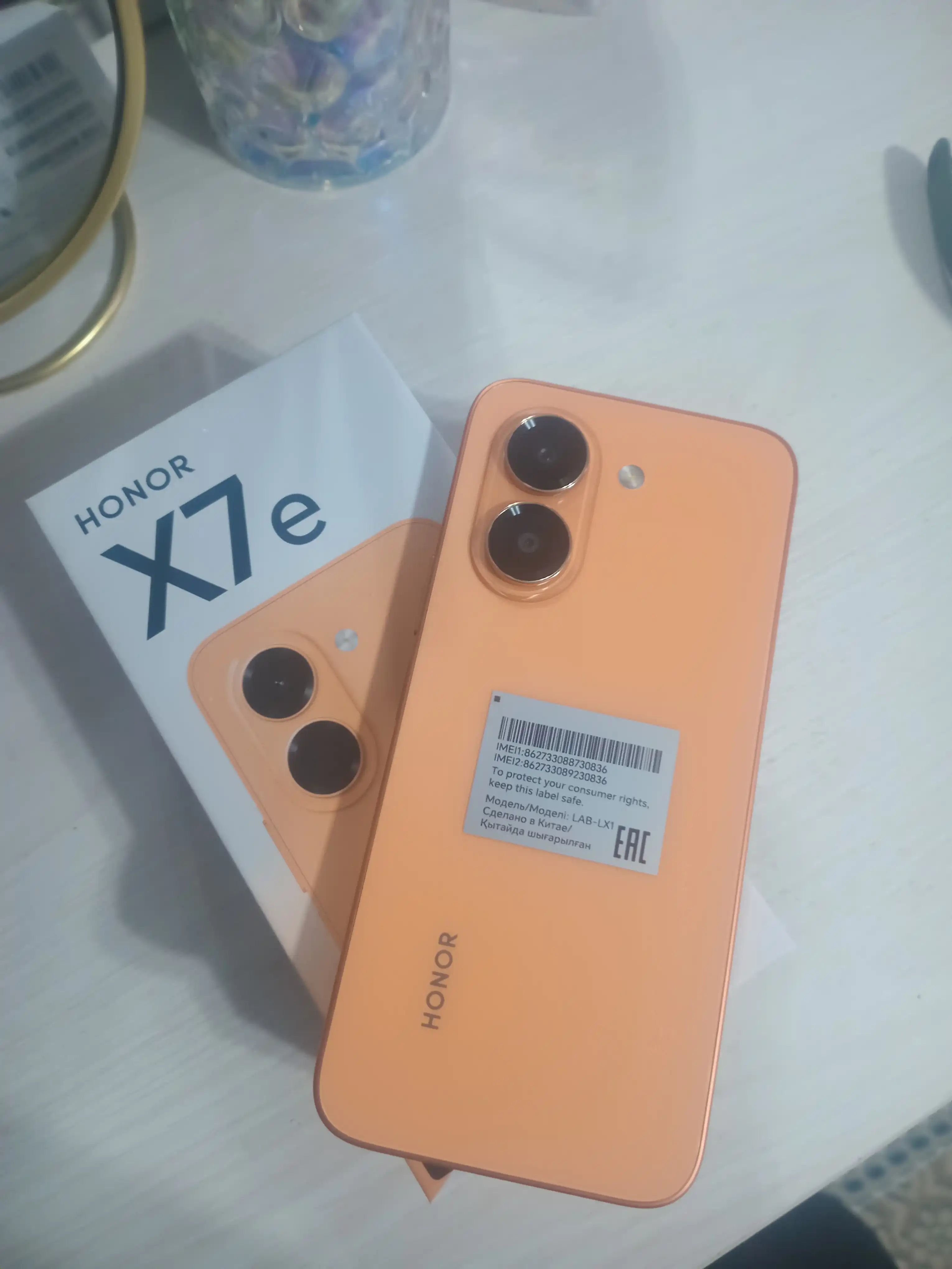 HONOR X7e smartfoni, 6 GB/256 GB, 7000 mA/soat, 45 Vt, 6,61′′ 120 Gs, 50 MP