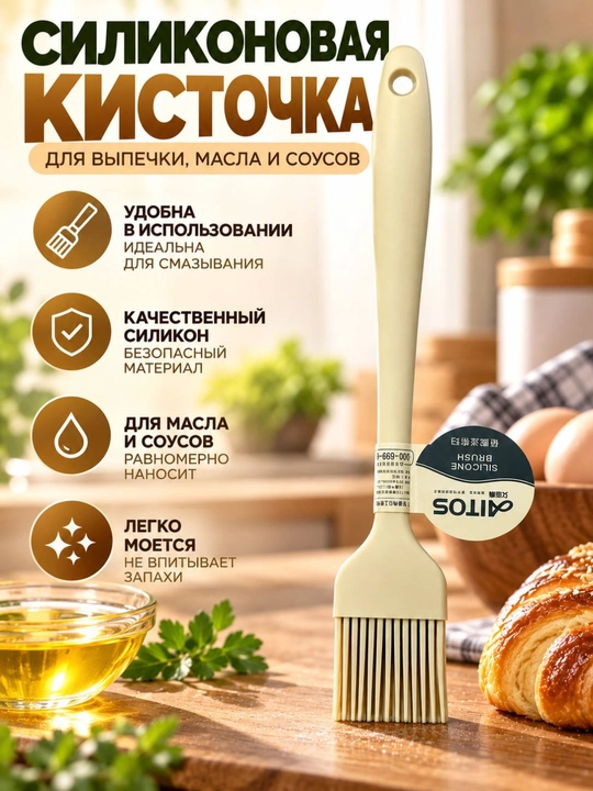 Silikon oshxona cho‘tkasi, pishiriq, yog‘ va sous surtish uchun - 